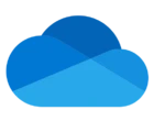 Microsoft OneDrive Logo in blauen Farbtönen mit zwei überlappenden Wolkenformen.