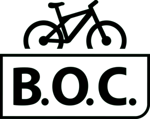 Logo der B.O.C. mit einem stilisierten Fahrrad über dem Schriftzug.